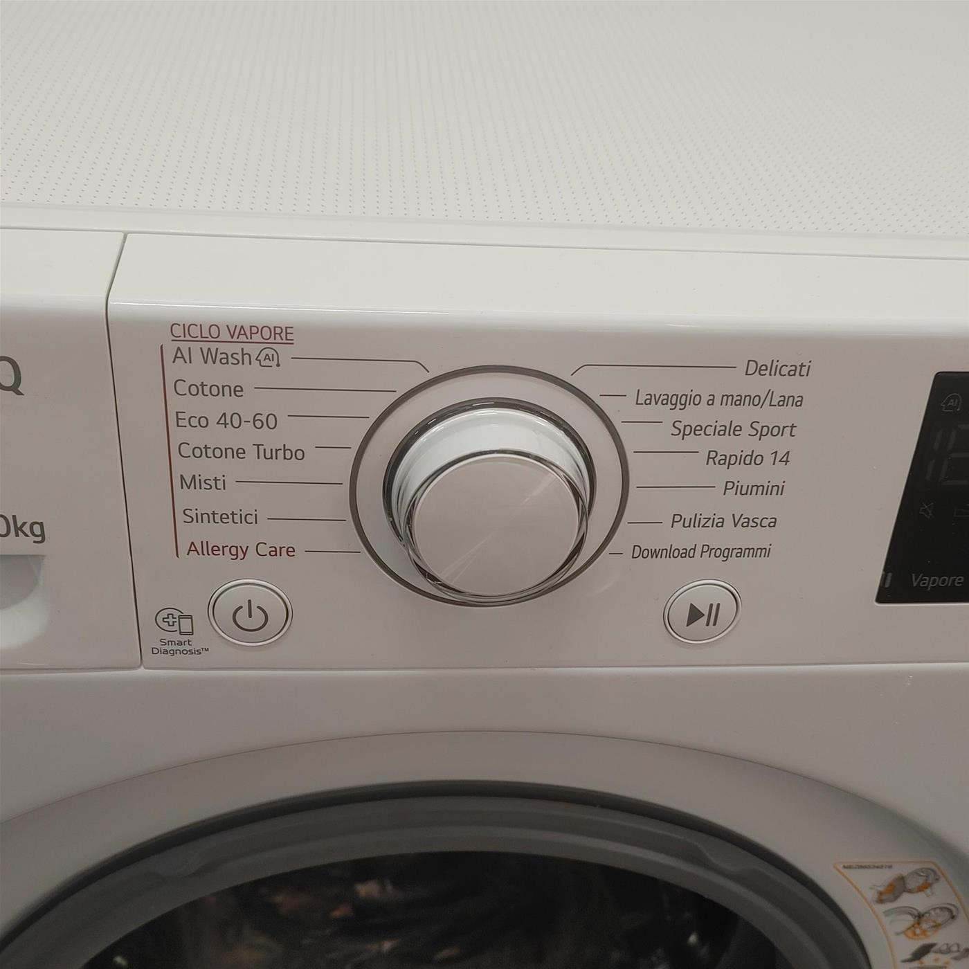 Lavatrice LG F4R3710NSWW Carica frontale 10 kg 1400 Giri/min Bianco