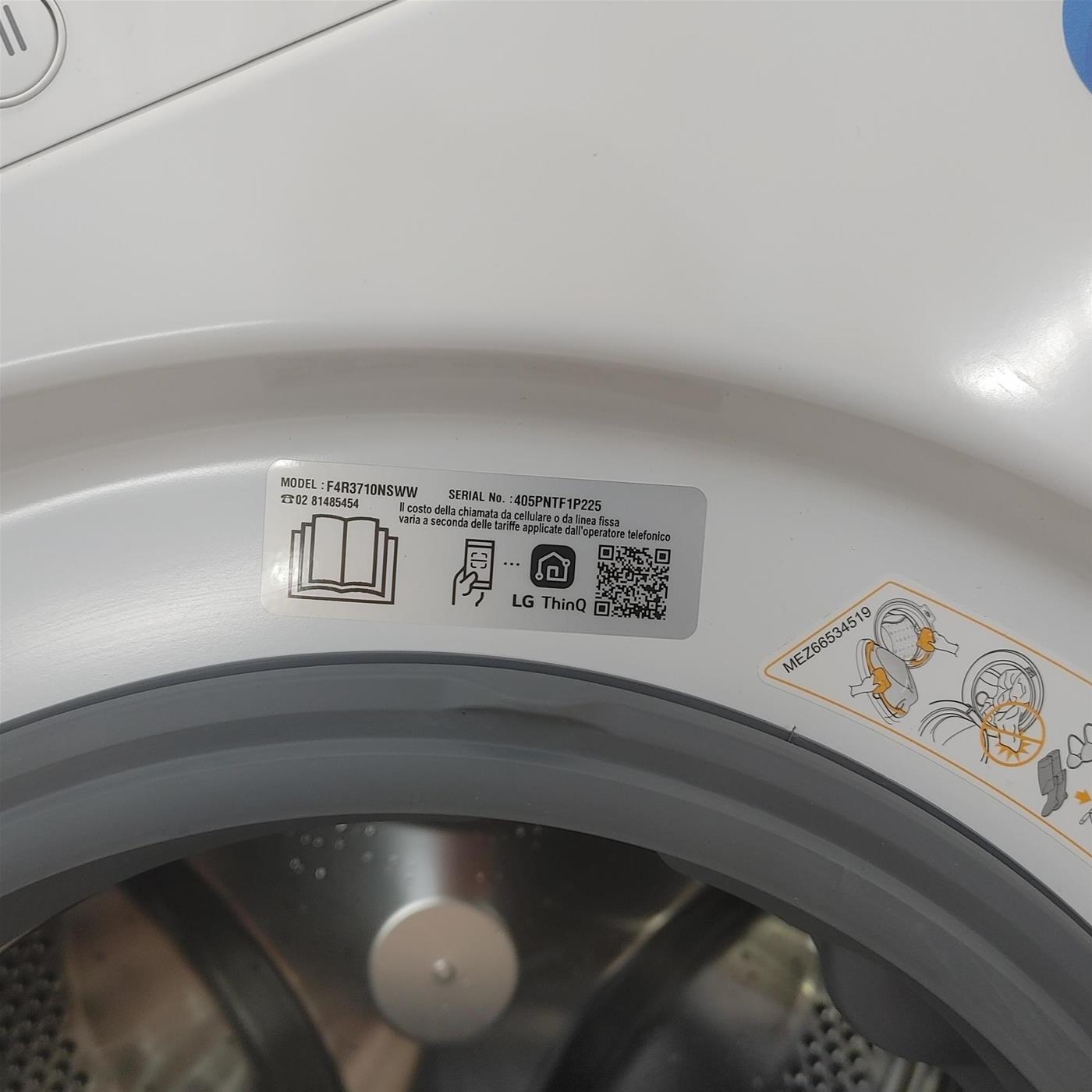 Lavatrice LG F4R3710NSWW Carica frontale 10 kg 1400 Giri/min Bianco