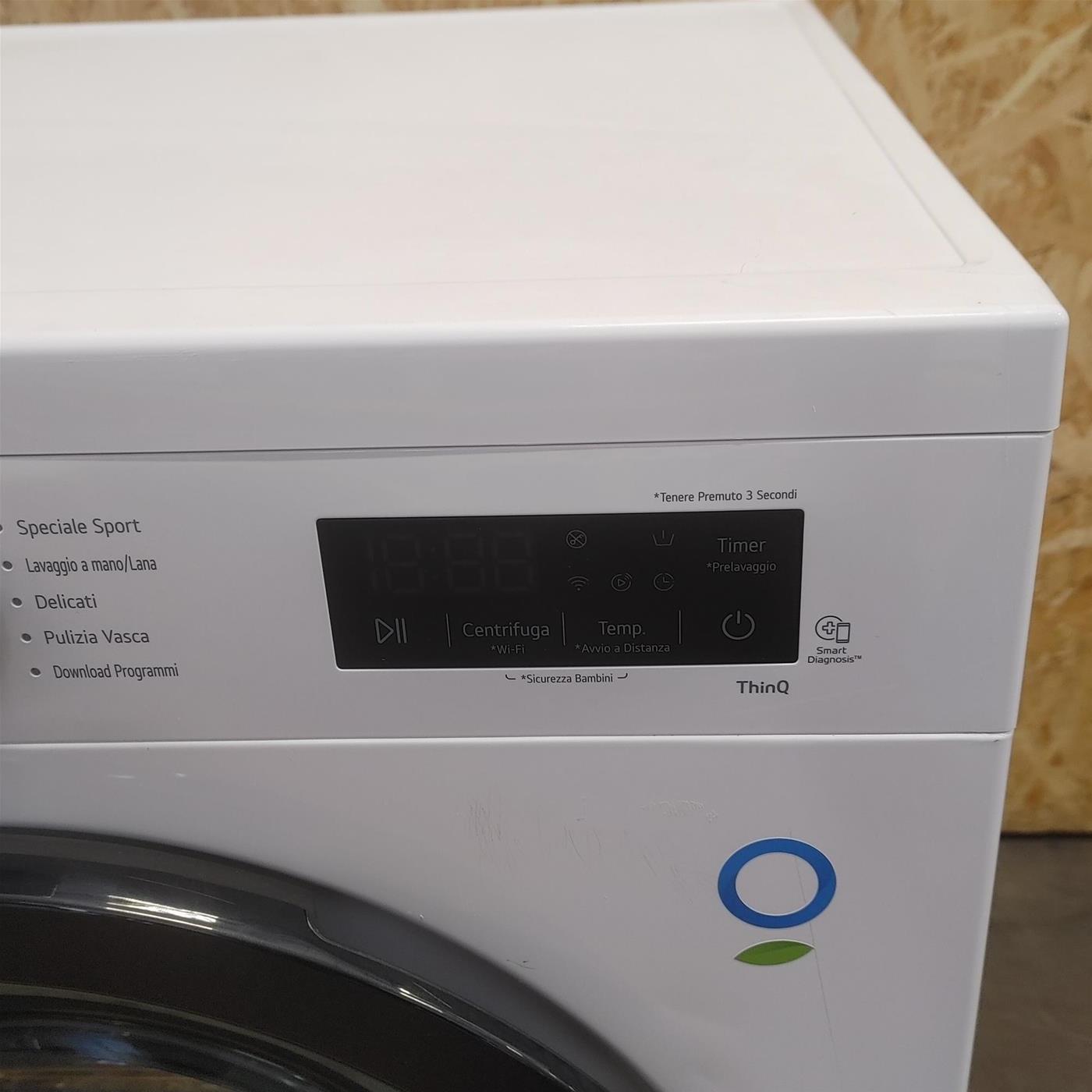 LG F4NX1009NWK Lavatrice smart 9kg, Classe A, 1400 giri, 6 Motion, Allergy Care, Bianca