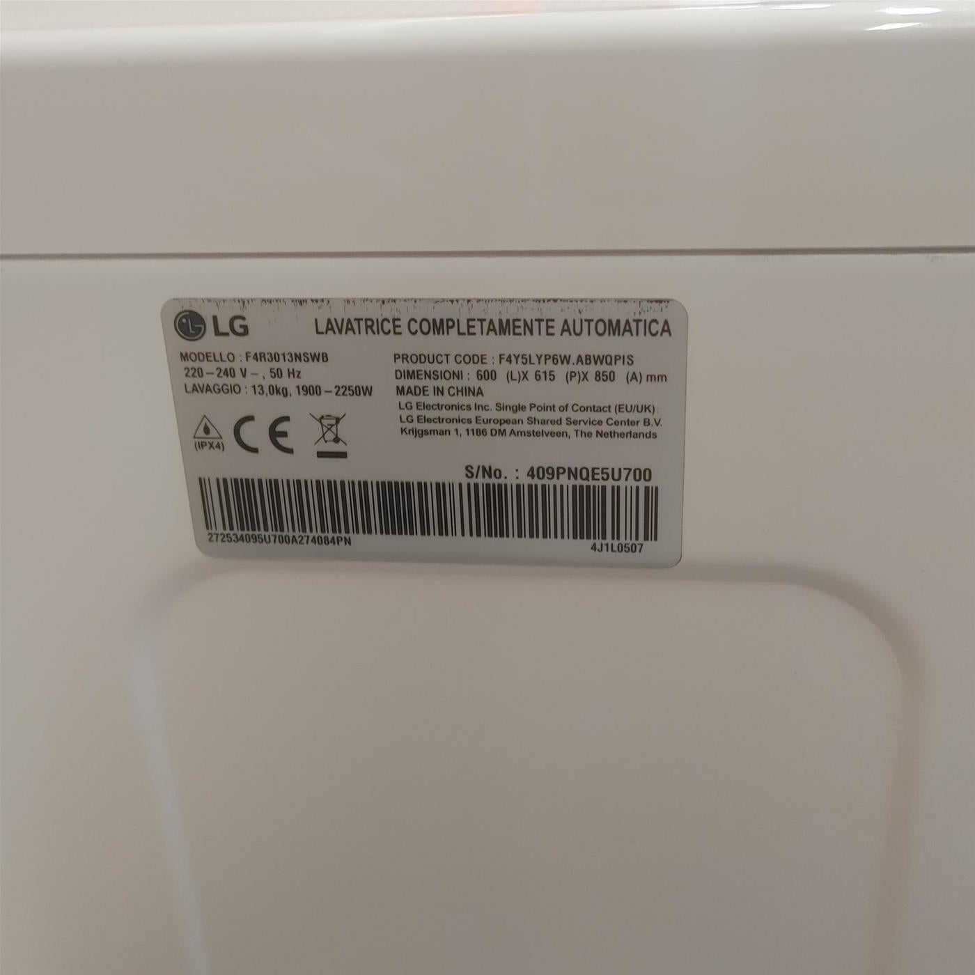 Lavatrice LG F4R3013NSWB 13 kg