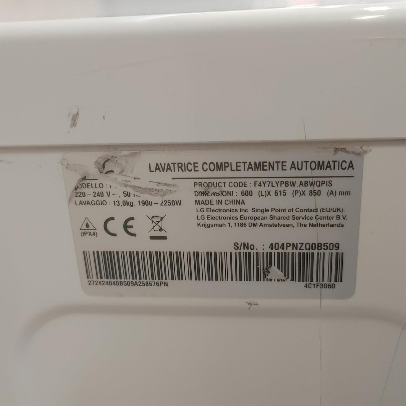 Lavatrice intelligente LG F4R7013TSWG 13 kg