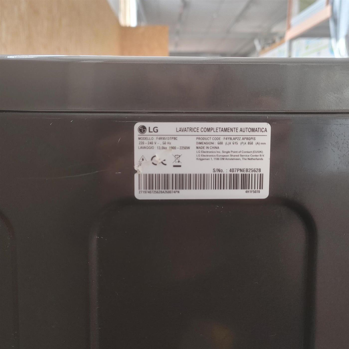 Lavatrice intelligente LG F4R9513TPB AI DD TurboWash, Vapore 13 Kg