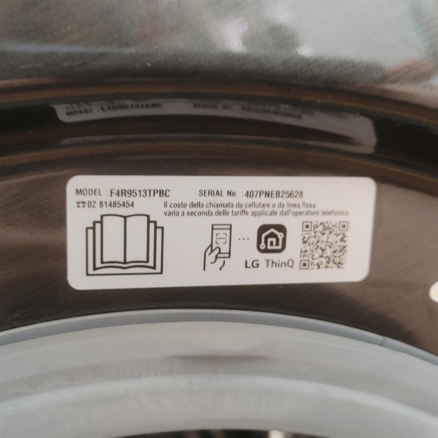 Lavatrice intelligente LG F4R9513TPB AI DD TurboWash, Vapore 13 Kg
