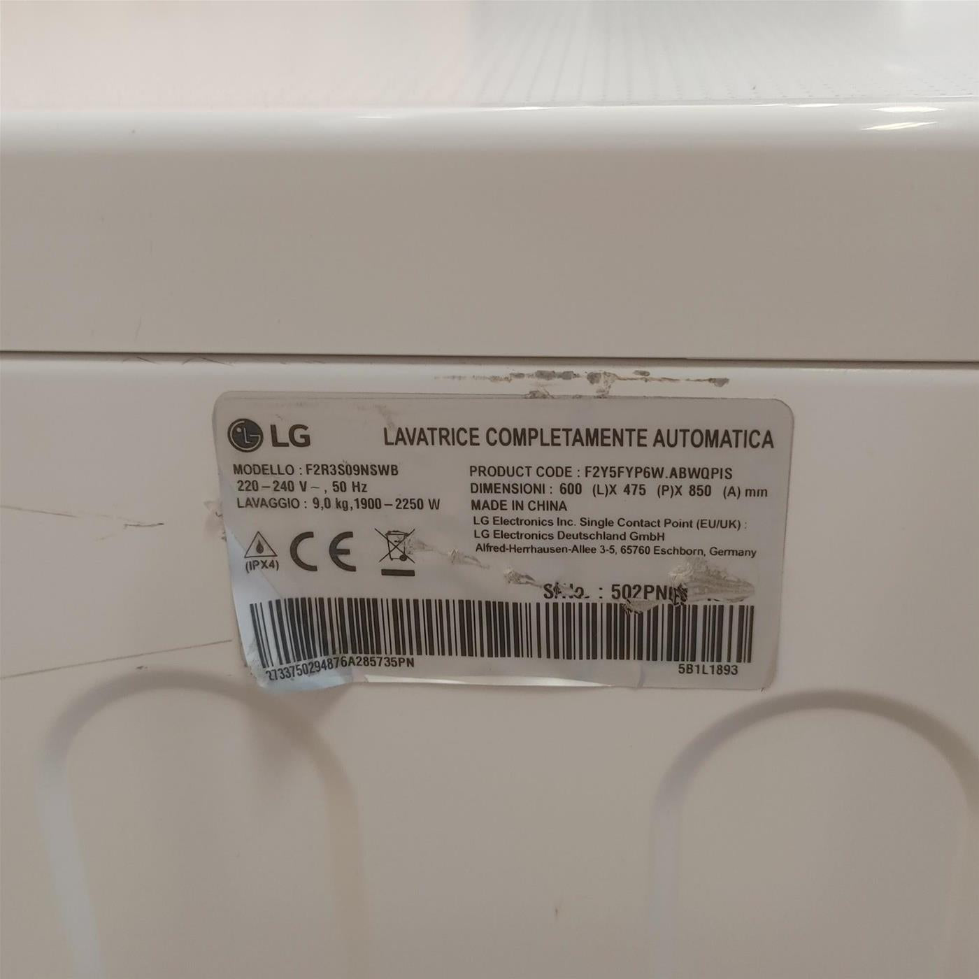 Lavatrice intelligente LG F2R3S09NSWB 9 Kg
