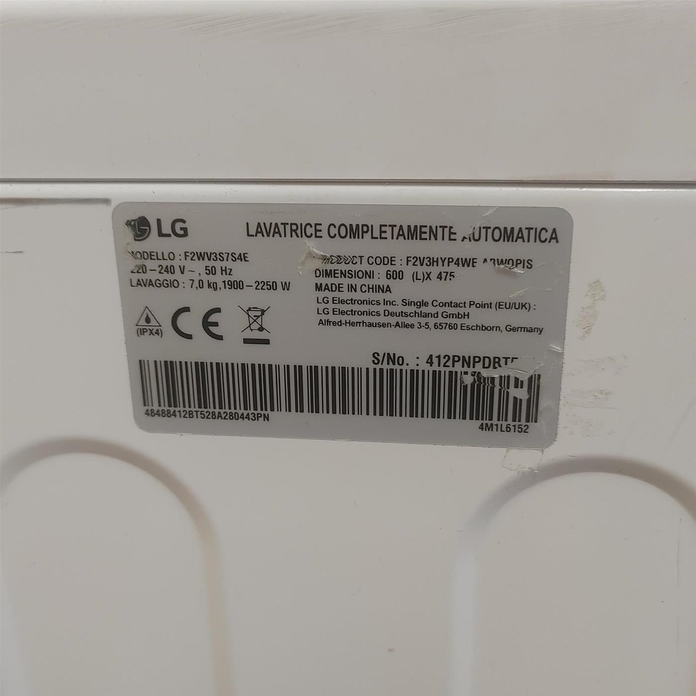 Lavatrice LG F2WV3S7S4E Slim AI DD 7 Kg