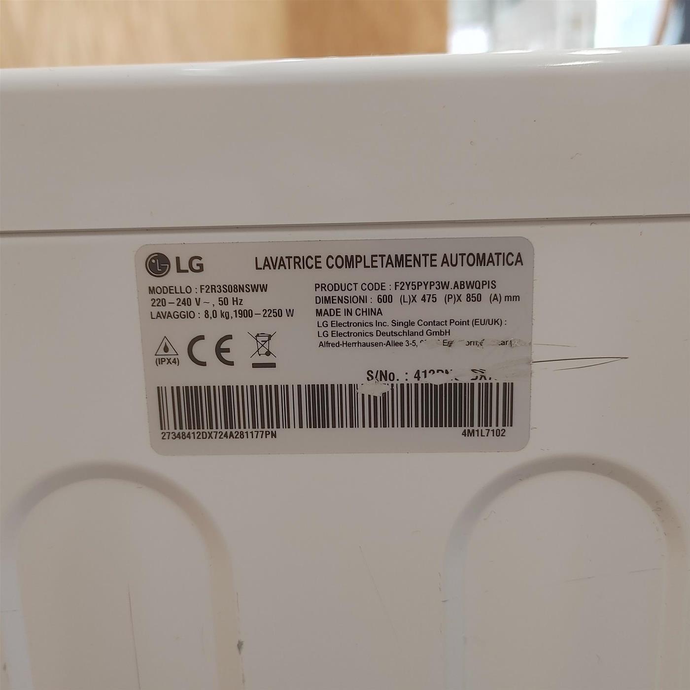 Lavatrice intelligente LG F2R3S08NSWW 8 Kg