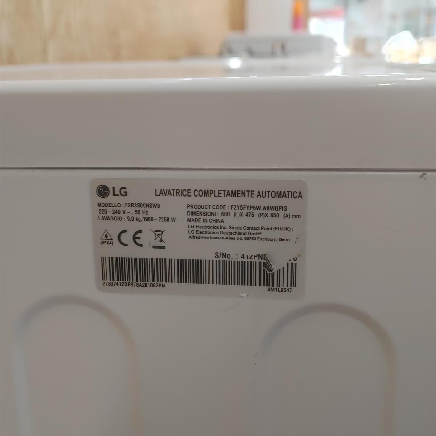 Lavatrice intelligente LG F2R3S09NSWB 9 Kg