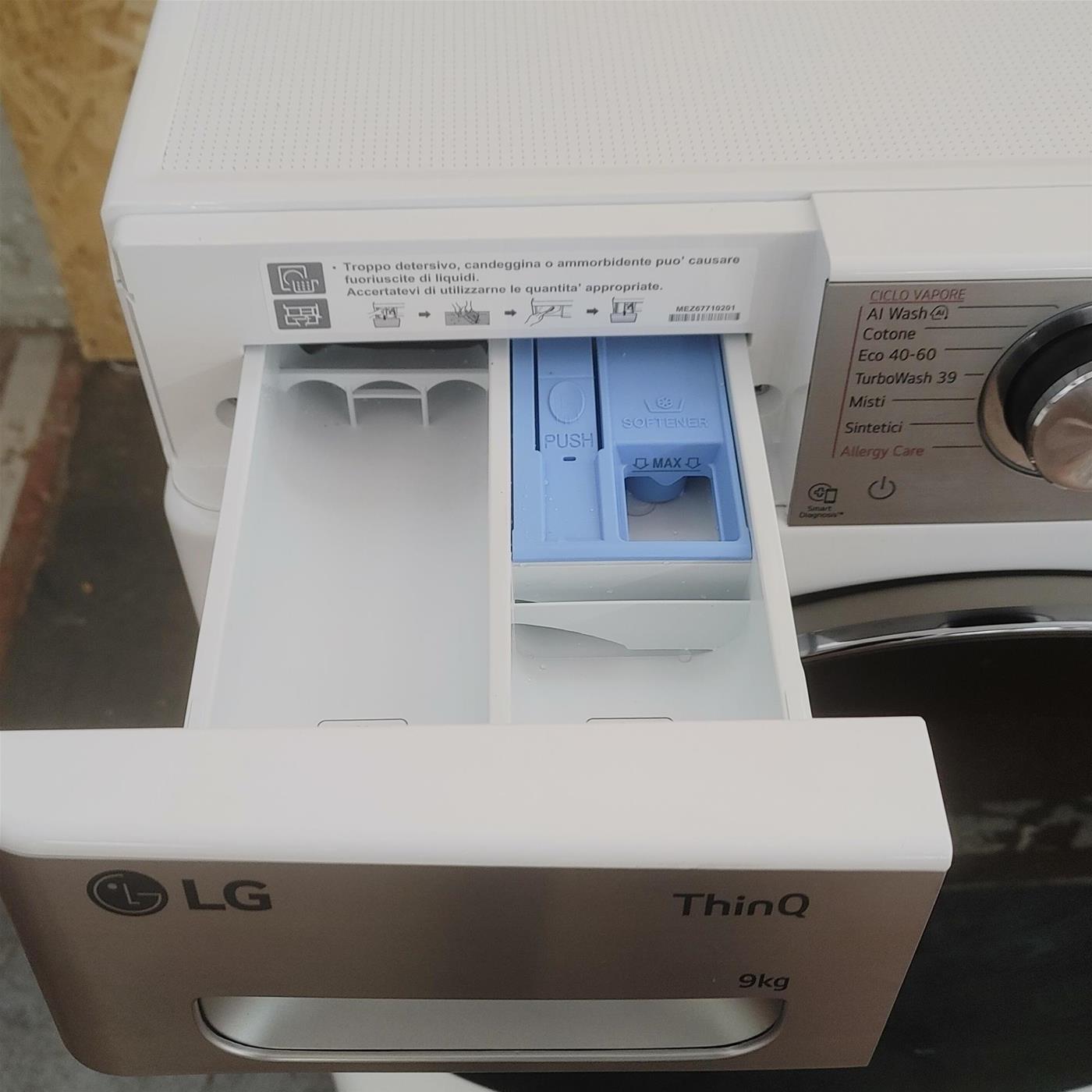Lavatrice intelligente LG F4R9009TPWC AI DD TurboWash, Vapore 9 Kg