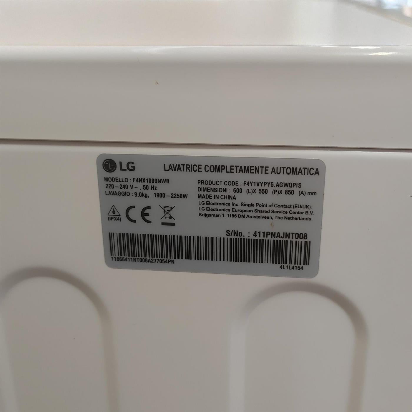 Lavatrice LG F4NX1009NWB 9 Kg Wifi