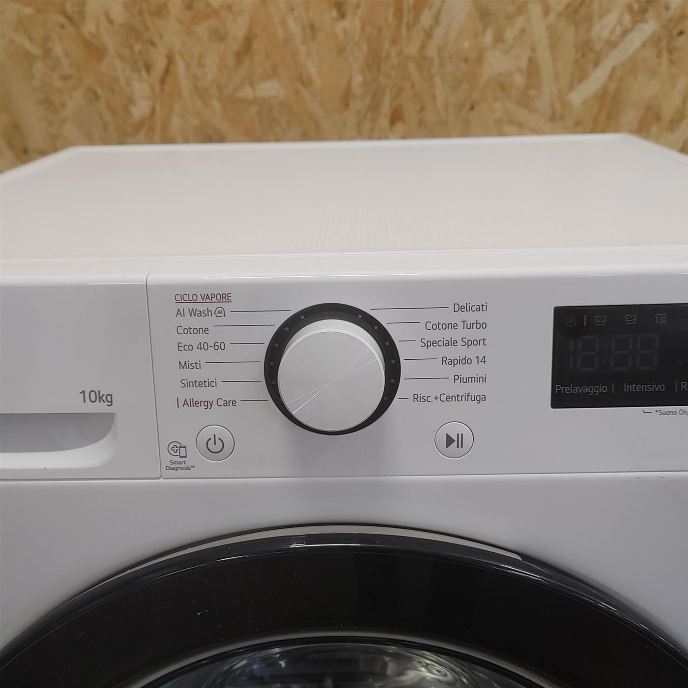 Lavatrice intelligente LG F4R3010NSWB AI DD, Lavaggio a vapore 10 Kg