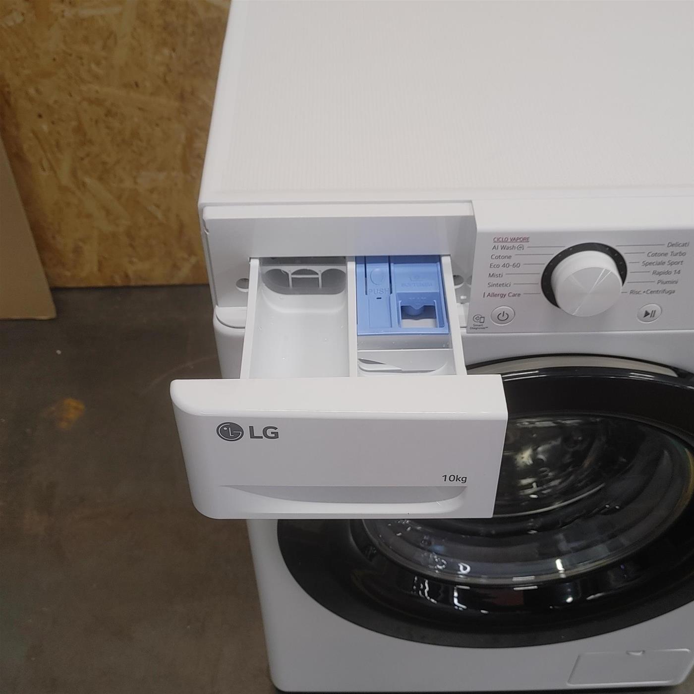 Lavatrice intelligente LG F4R3010NSWB AI DD, Lavaggio a vapore 10 Kg