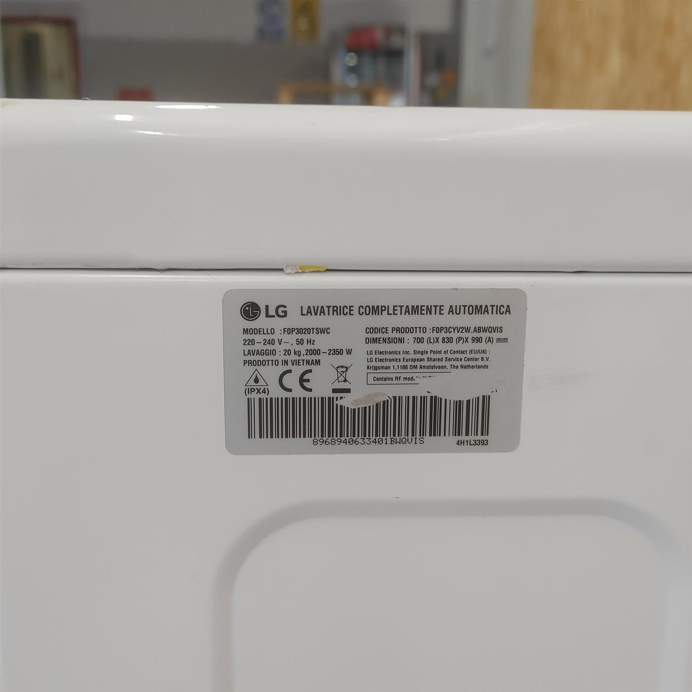 Lavatrice intelligente LG F0P3020TSWC 20 Kg XL