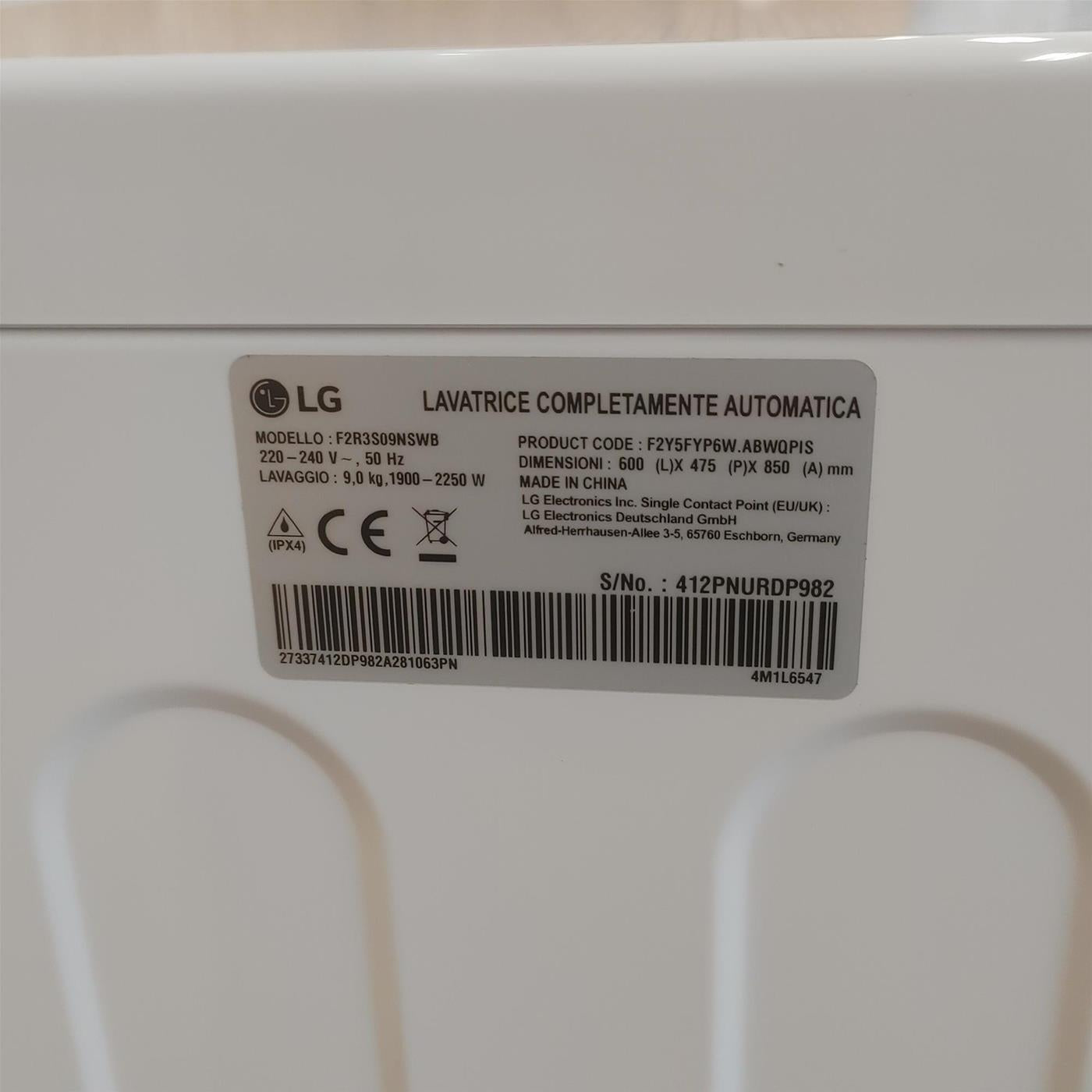 Lavatrice intelligente LG F2R3S09NSWB 9 Kg