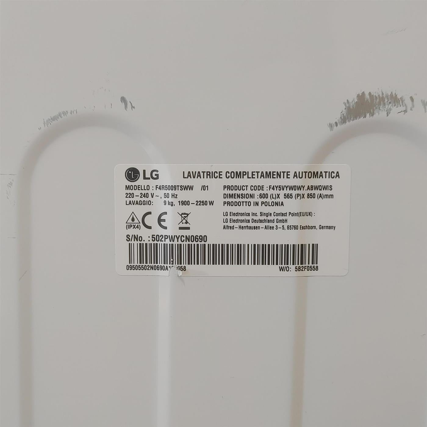 Lavatrice LG F4R5009TSWW 9 Kg