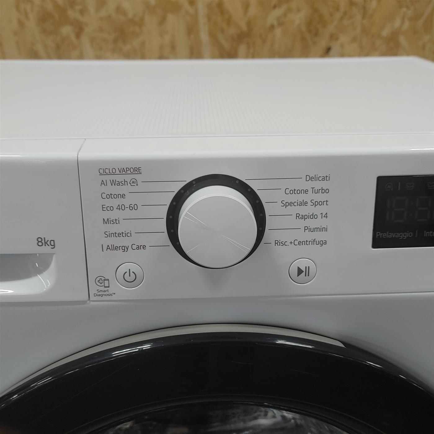 Lavatrice LG F2R3S08NSWB AI DD, Vapore, AI Wash 8 Kg