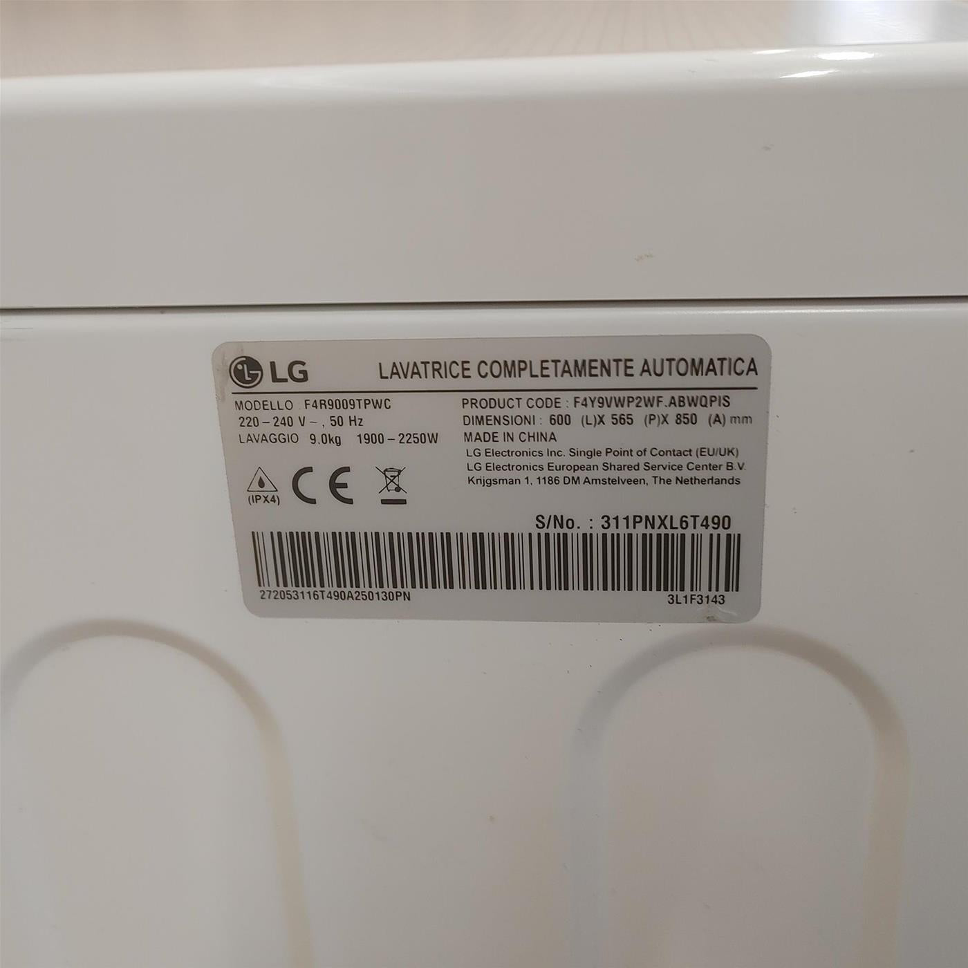 Lavatrice intelligente LG F4R9009TPWC AI DD 9 Kg