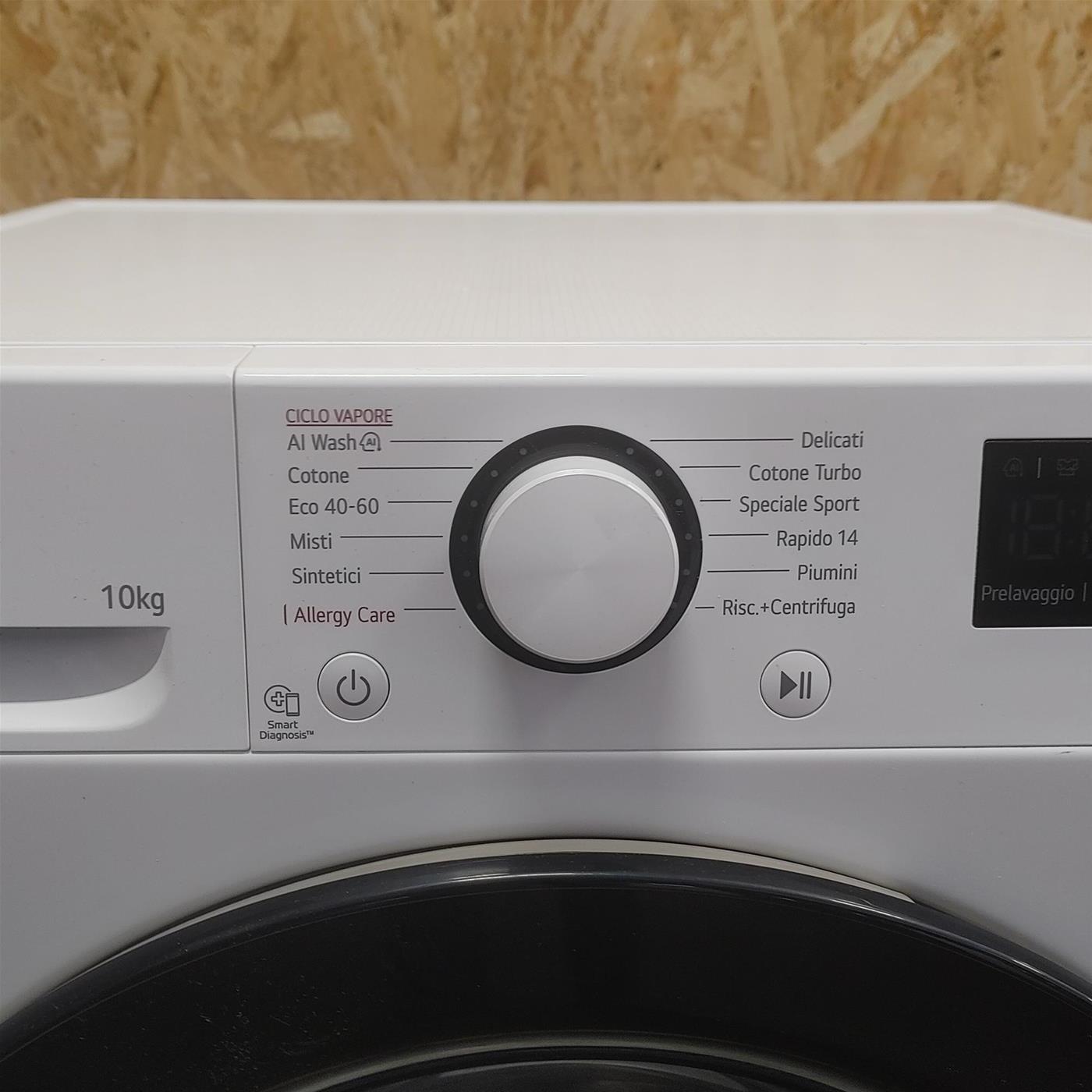 Lavatrice intelligente LG F4R3010NSWB 10 Kg AI DD, Lavaggio a vapore