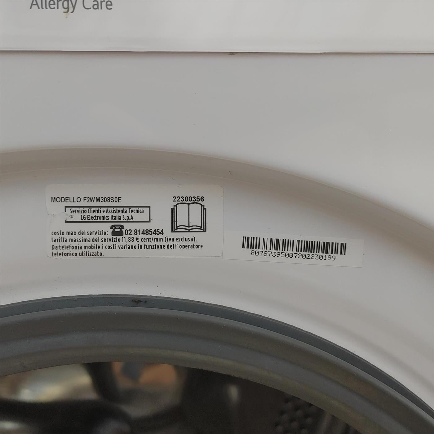Lavatrice LG F2WM308S0E Classe B, Vapore 8 Kg