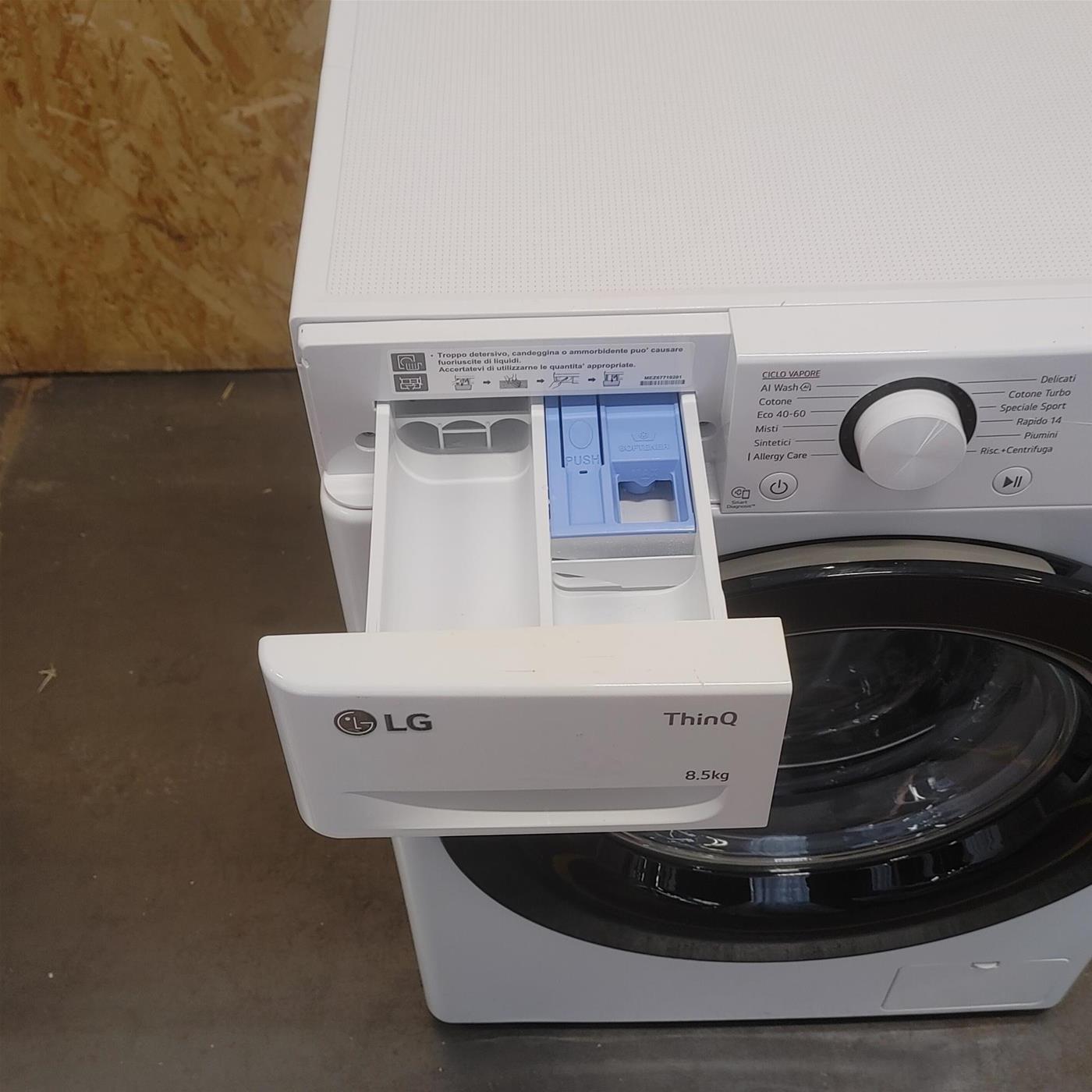 Lavatrice intelligente LG F2WV308S6AW AI DD Classe A 8,5 Kg