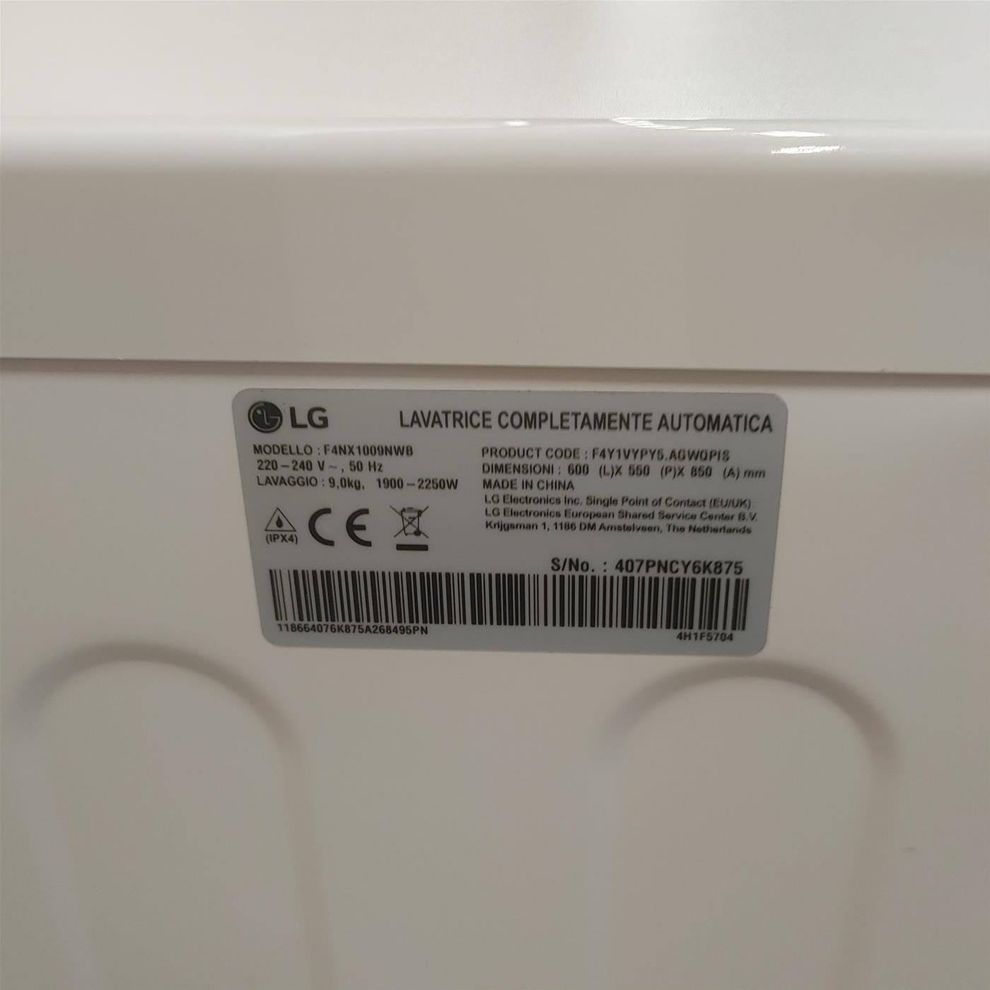 Lavatrice smart LG F4NX1009NWB Classe A 9 Kg