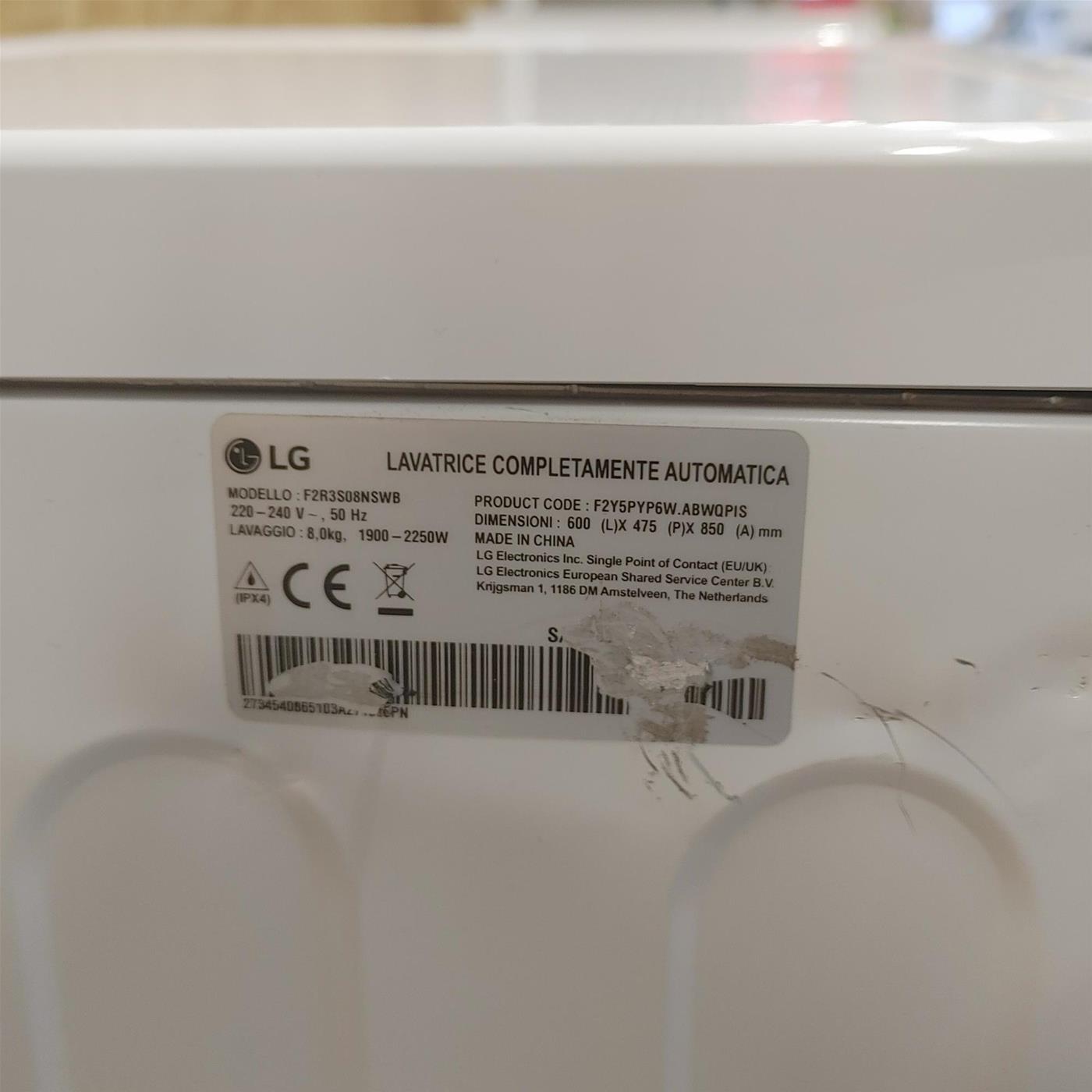 Lavatrice intelligente LG F2R3S08NSWB AI DD AI Wash 8 Kg