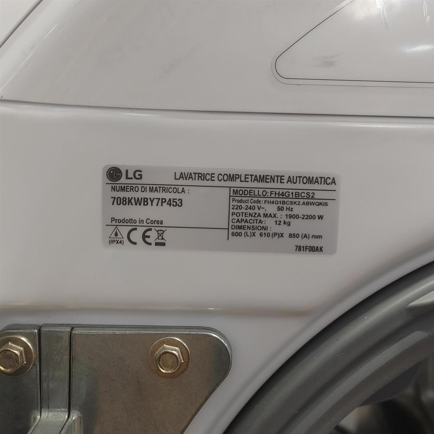 Lavatrice LG FH4G1BCS2 Classe A 12 Kg