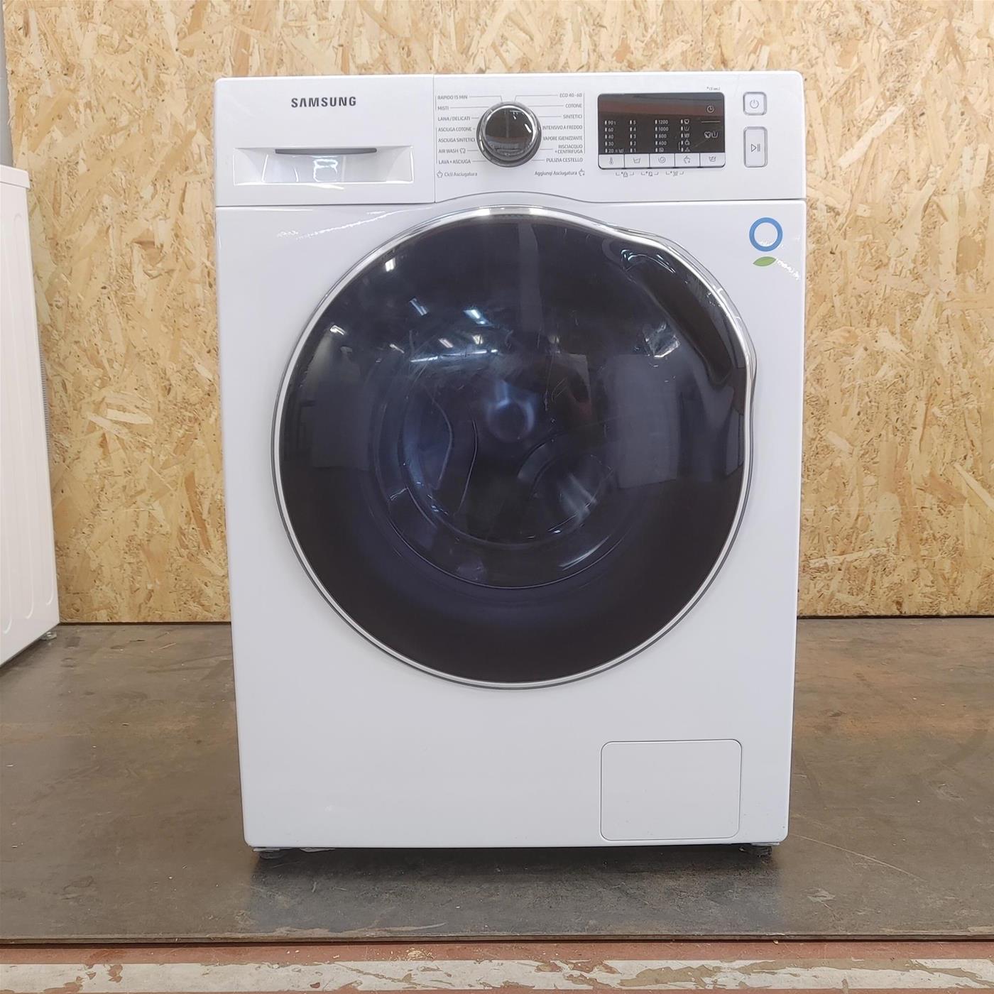 Samsung WD8NK52E0AW/ET lavasciuga slim a caricamento frontale Crystal Clean™ 8/5 kg Classe C/F 1200 giri/min, Porta blu + Panel Nero