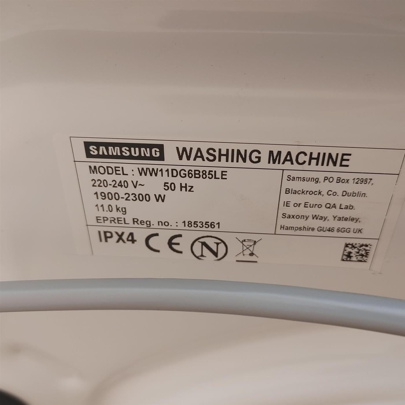 Lavatrice Samsung WW11DG6B85LEU3 Carica frontale 11 kg 1400 Giri/min Bianco