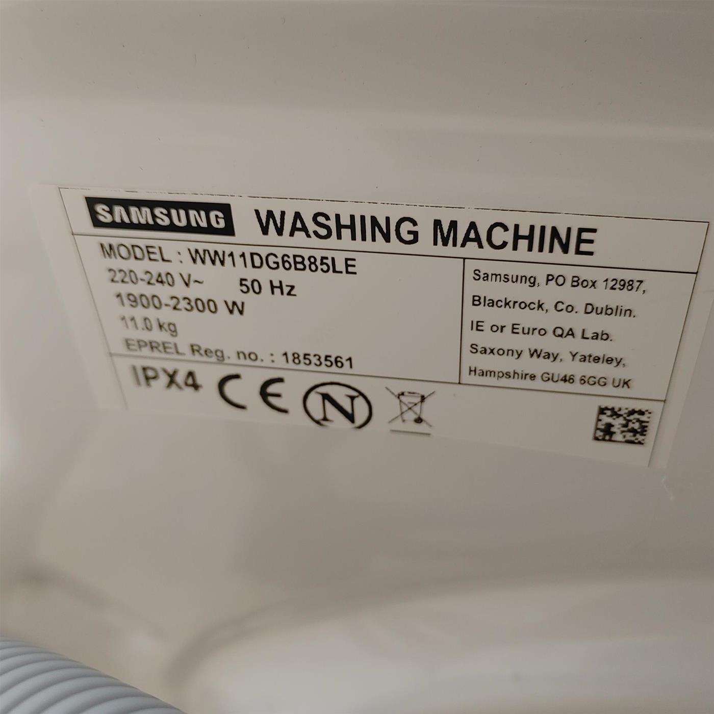 Lavatrice Samsung WW11DG6B85LEU3 Carica frontale 11 kg 1400 Giri/min Bianco