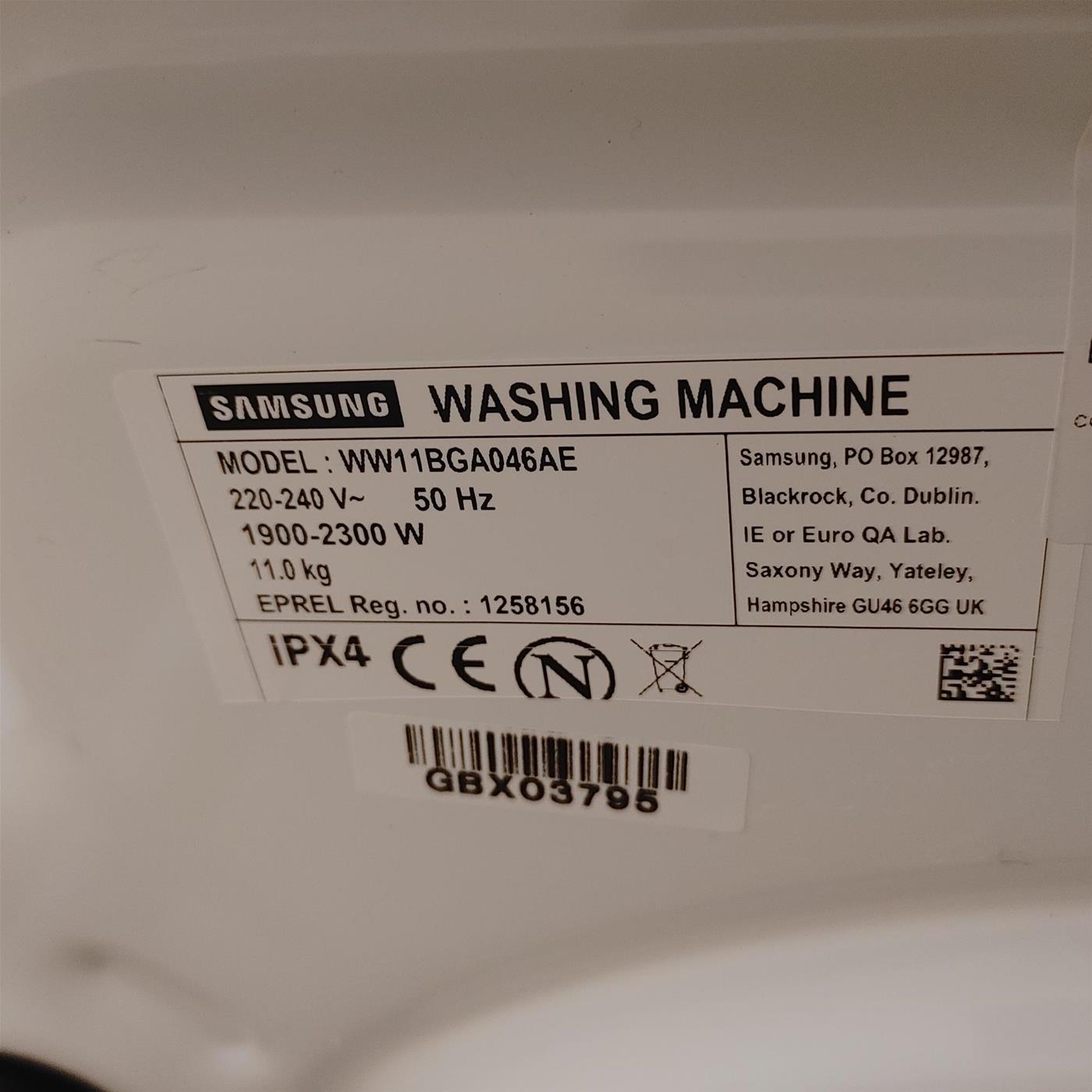 Lavatrice Samsung WW11BGA046AEEP Carica frontale 11 kg 1400 Giri/min Bianco