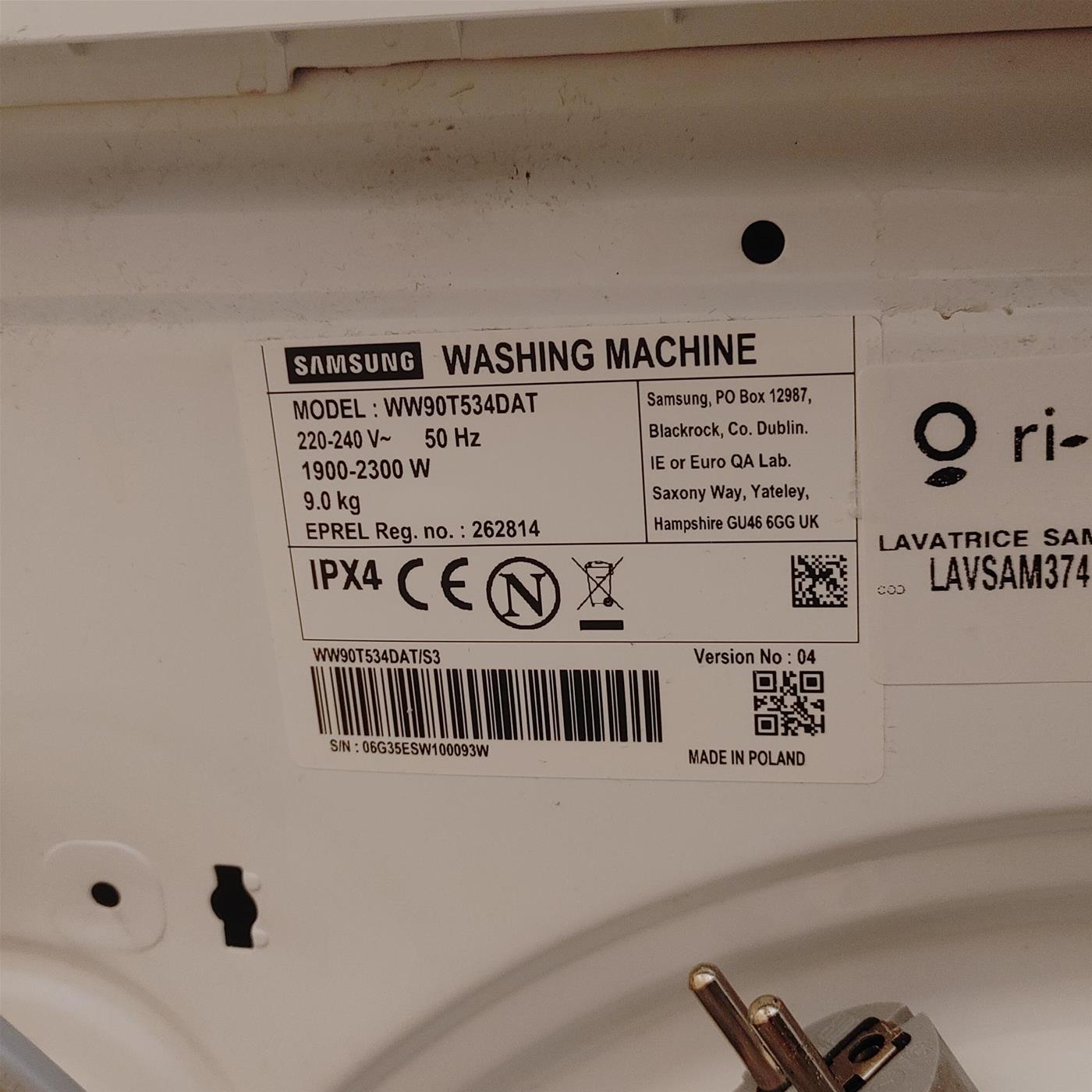 Lavatrice Samsung WW90T734DWH/S3 Ultrawash Classe A 9 Kg