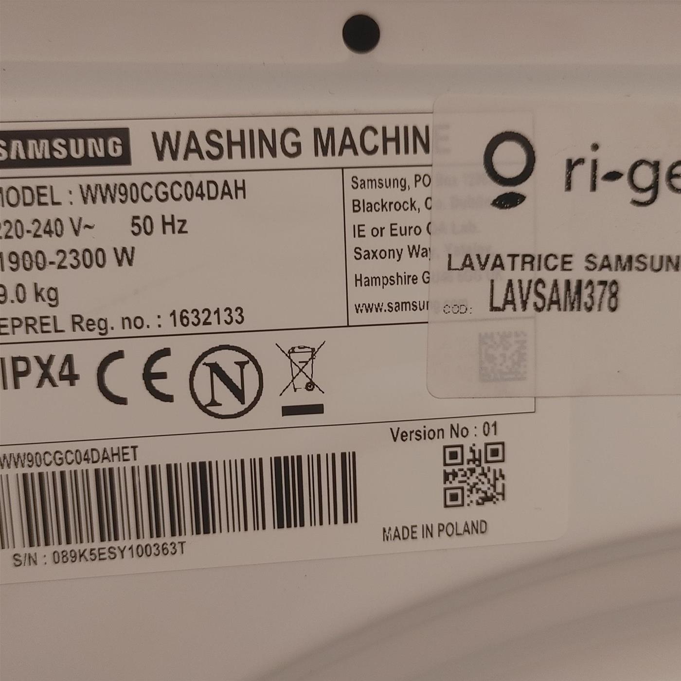 Lavatrice Samsung WW90CGC04DAH/EU 9 Kg