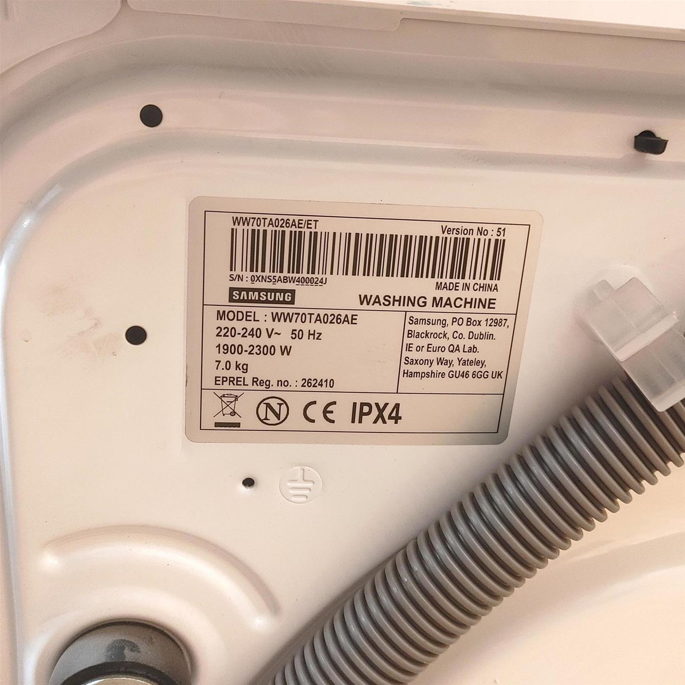 Lavatrice Samsung WW70TA026AE 7 Kg