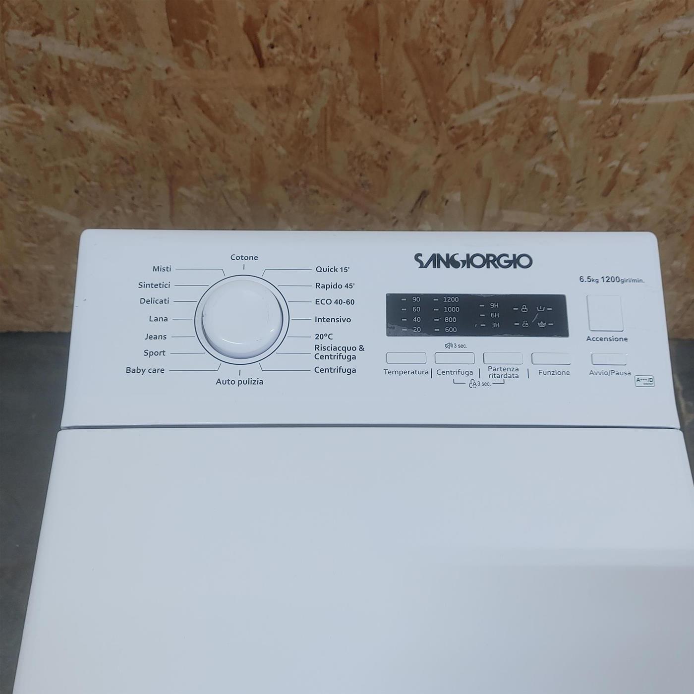 Lavatrice SanGiorgio ST6512EL Carica dall'alto 6,5 kg 1200 giri Bianco