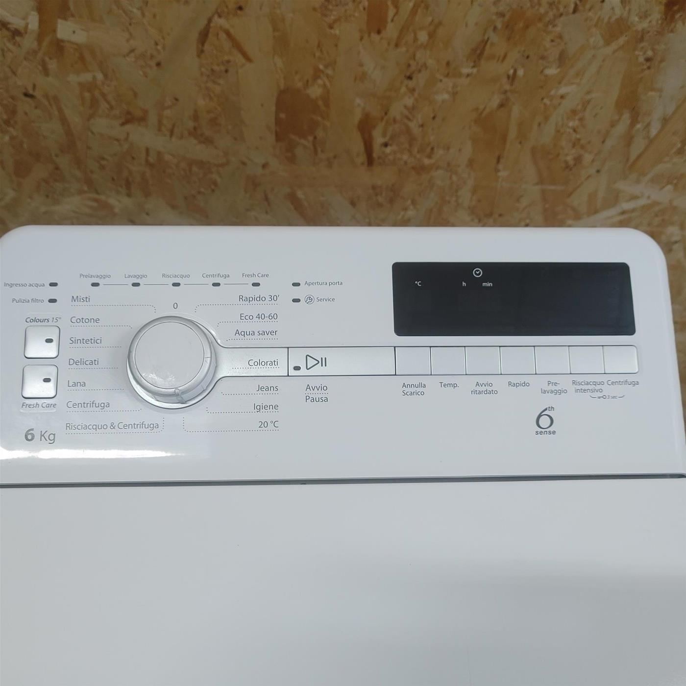 Lavatrice Whirlpool ZENTDLR6252BS IT Caricamento dall'alto 6 kg