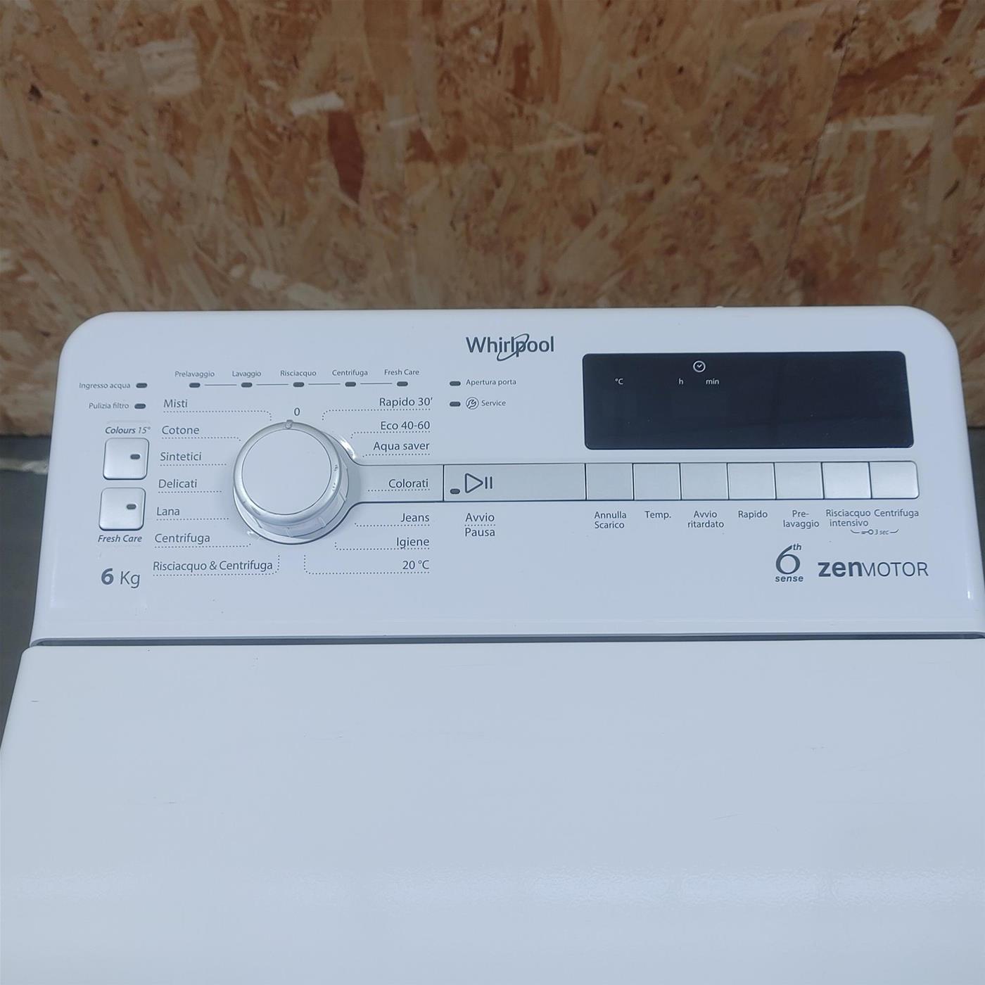 Lavatrice Whirlpool ZEN TDLR 6252BS IT Carica dall'alto 6 kg 1200 giri Bianco