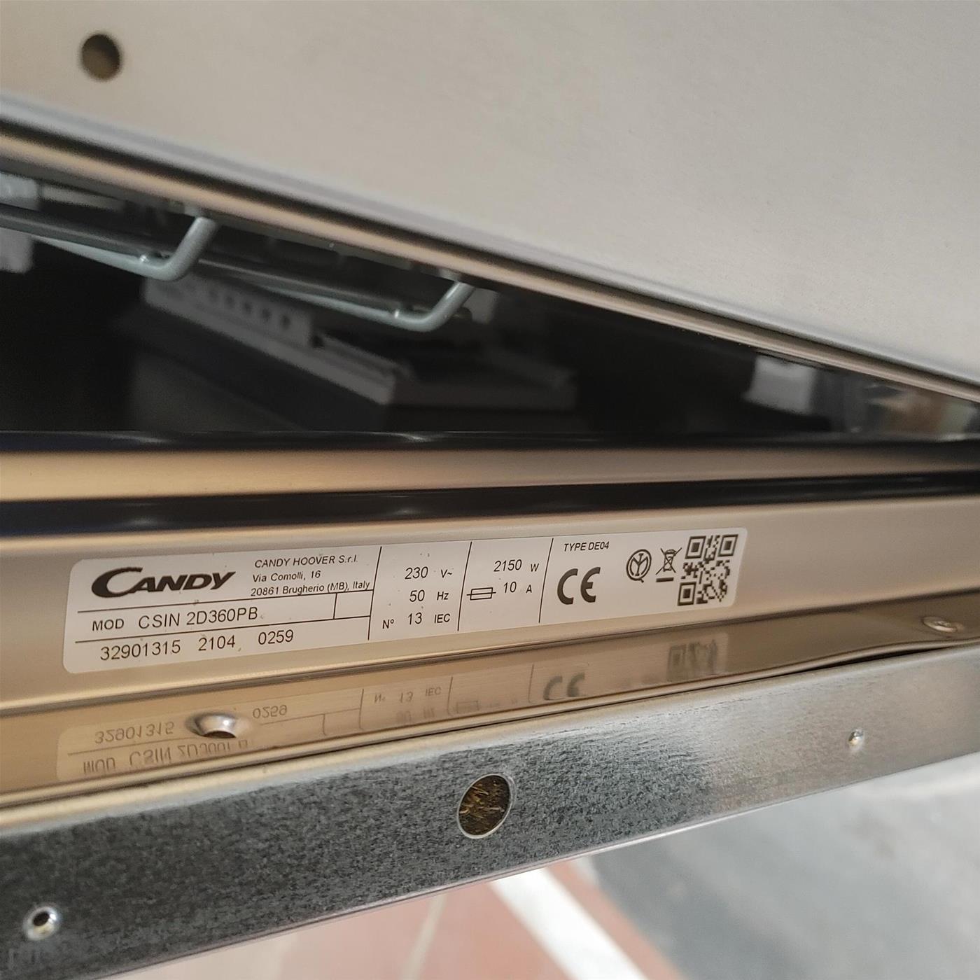 Candy Brava CSIN 2D360PB A scomparsa totale 13 coperti E