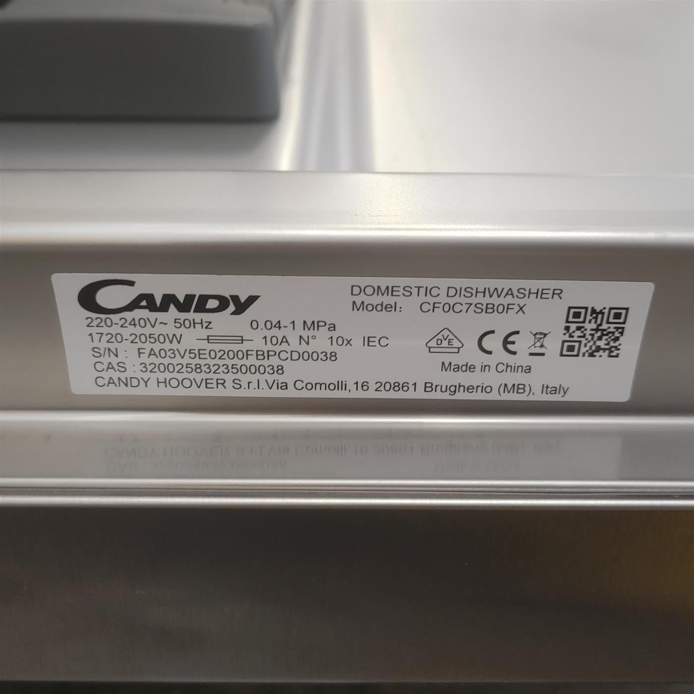 Lavastoviglie Candy RapidÓ CF0C7SB0FX libera installazione 10 coperti