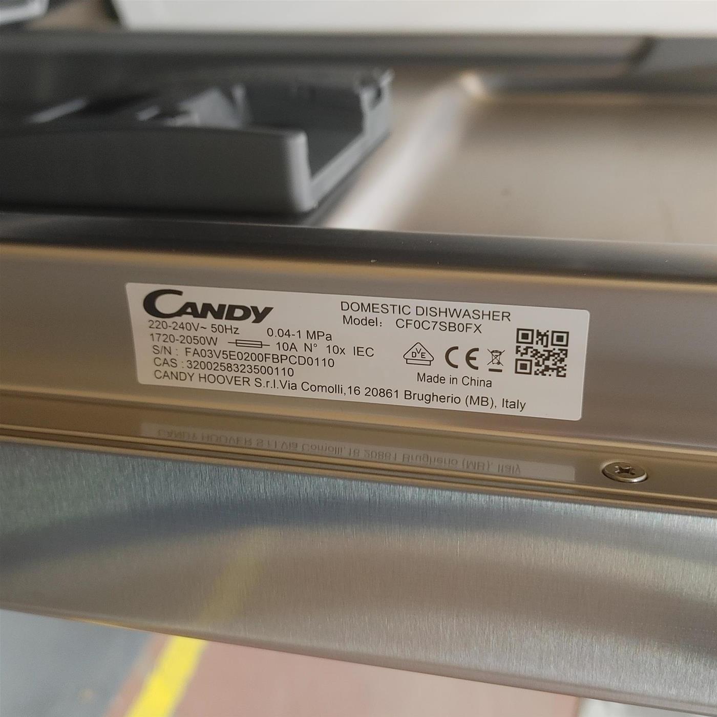 Lavastoviglie Candy RapidÓ CF0C7SB0FX Libera installazione 10 coperti