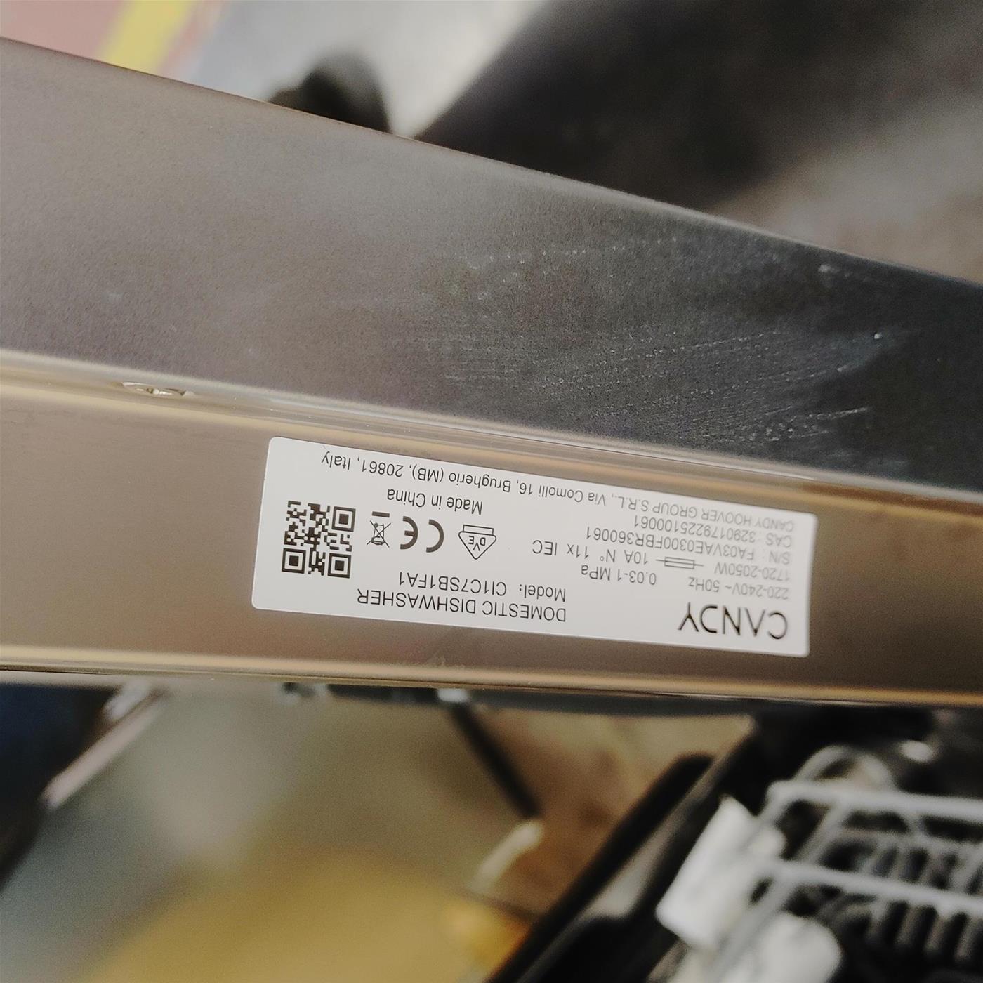 Lavastoviglie Candy RapidÓ CI1C7SB1FA1 A scomparsa totale 11 coperti