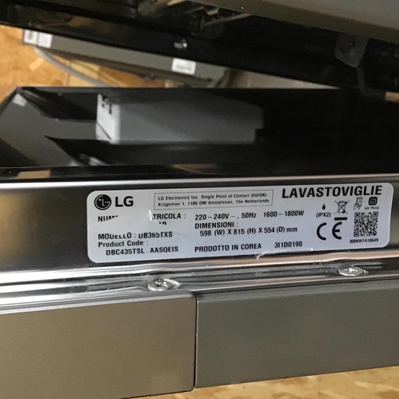 Lavastoviglie LG QuadWash DB365TXS Vapore Wi-Fi 14 coperti