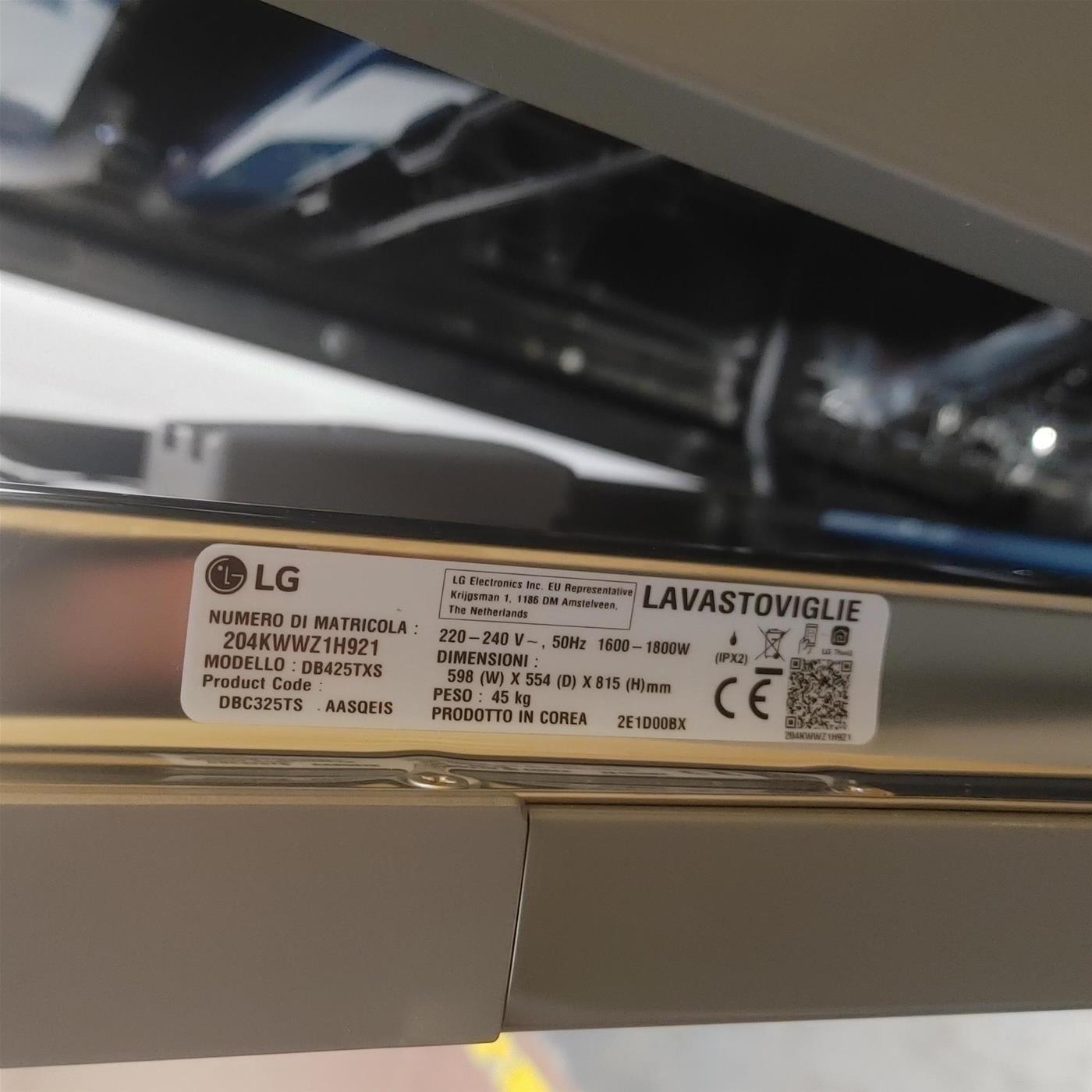Lavastoviglie LG QuadWash DB475TXS a scomparsa totale 14 coperti Vapore Wi-Fi
