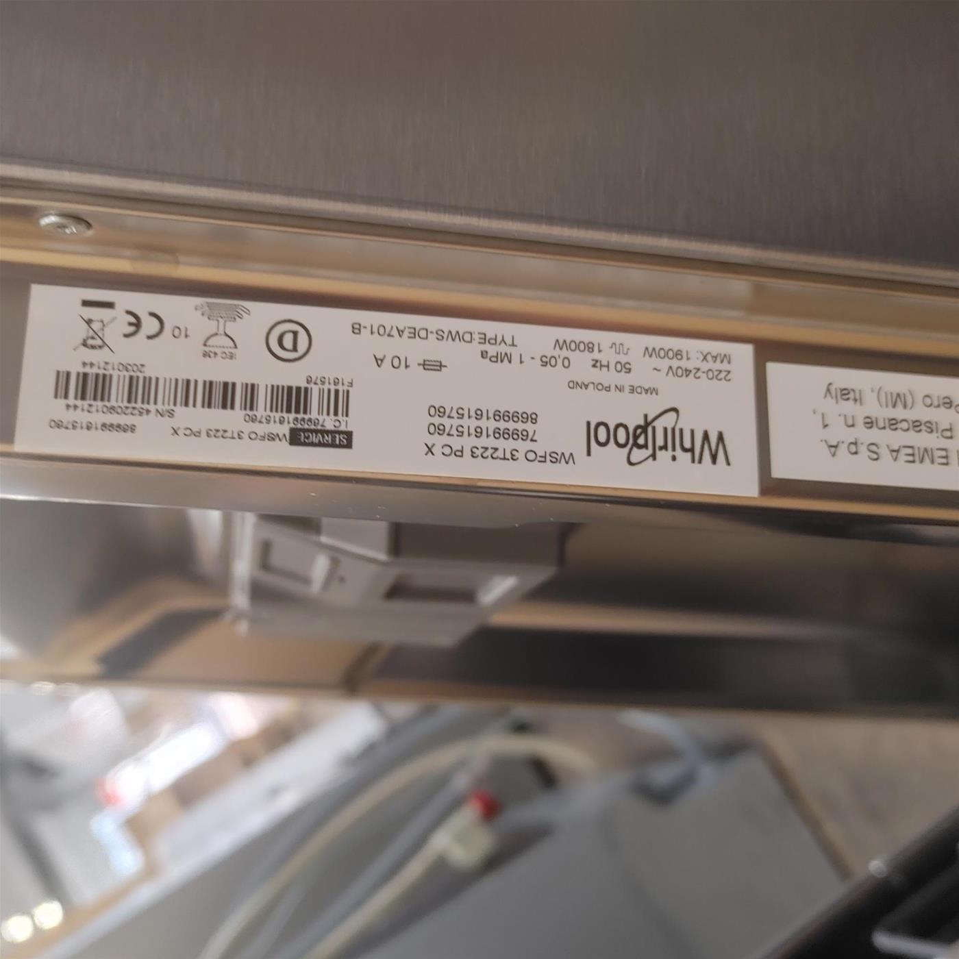 Lavastoviglie Whirlpool WSFO 3T223 PC X Libera Installazione