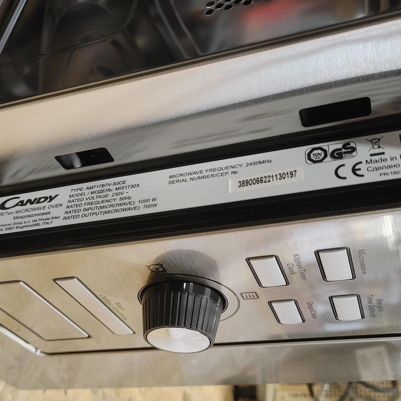 Candy MIS1730X Da incasso Solo microonde 17 L 1000 W Argento