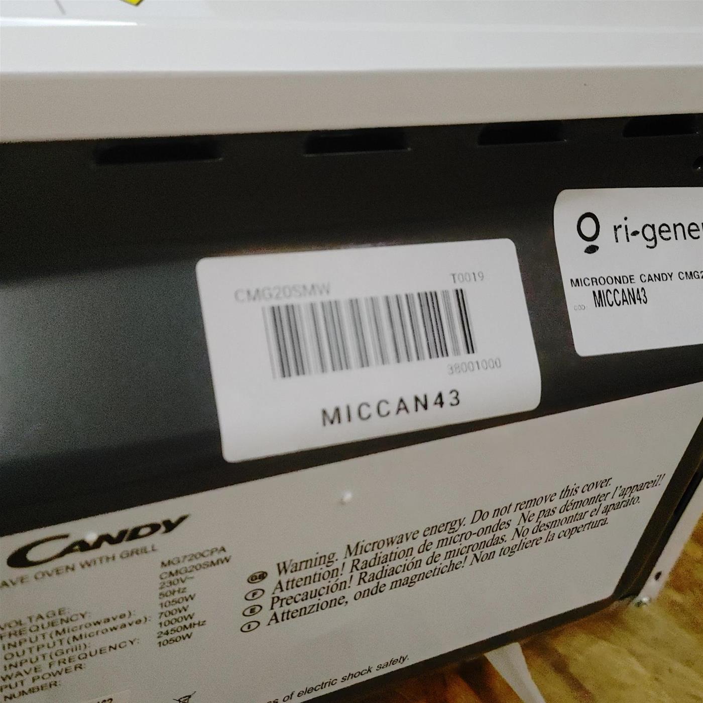 Candy Idea CMG20SMW Microonde da appoggio Grill 20 L 700 W Bianco