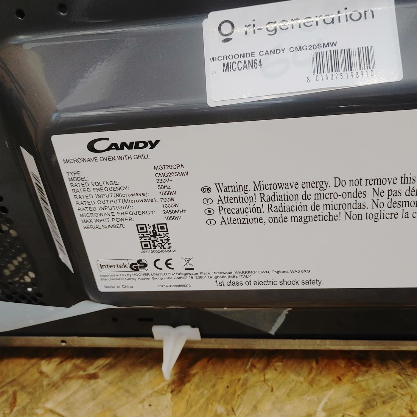 Candy Idea CMG20SMW Forno a microonde con grill da banco 20 L 700 W Bianco