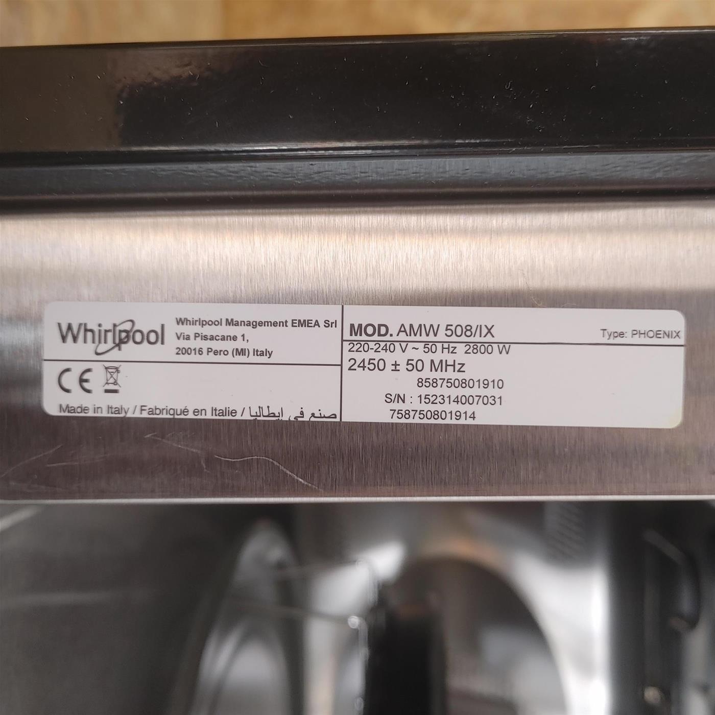 Whirlpool AMW 508/IX Microonde da incasso