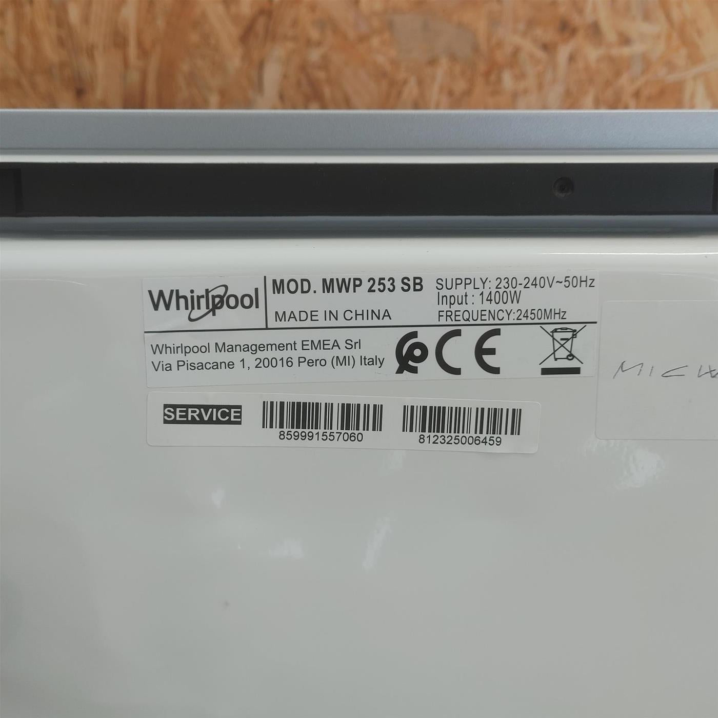 Microonde Whirlpool MWP 253 SB Cook25 libera installazione