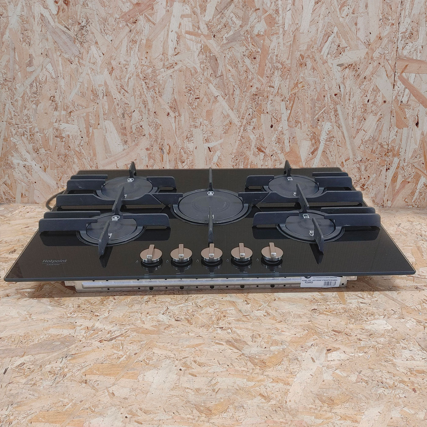 Hotpoint FTGHG 751 D/H(BK) piano cottura Nero Da incasso 75 cm Gas 5 Fornello(i)