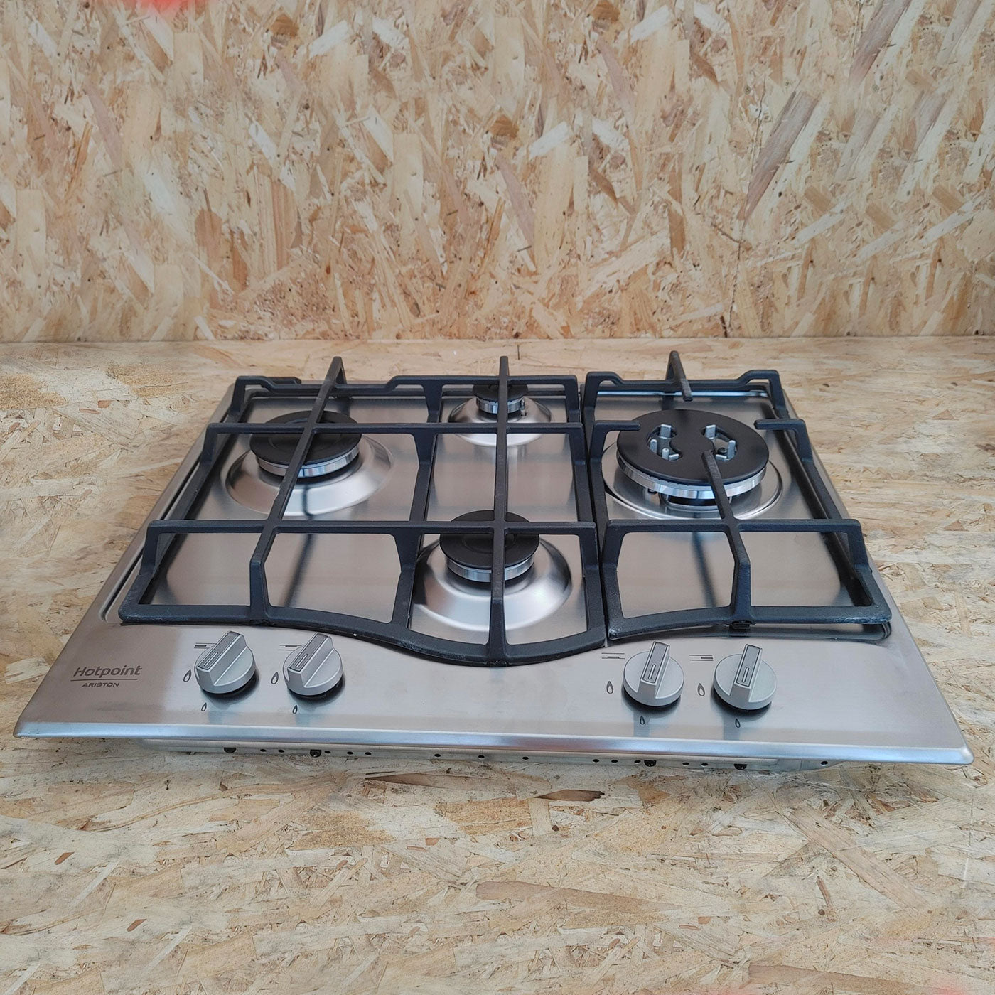 Hotpoint PCN 641 IX/H piano cottura Nero, Grigio Da incasso 59 cm Gas 4 Fornello(i)